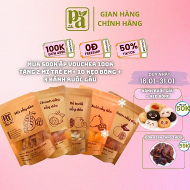 Thập cẩm sấy hoa quả Phú An - Mix xoài, dừa non, vỏ bưởi, chanh dây, mít - 99k 2