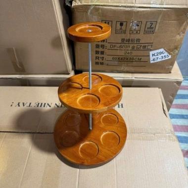 Tháp Gỗ 3 Tầng Bày Bia Nước Ngọt - Thần Tài Gia Tiên Sang Trọng, Giá Ưu Đãi 125k 2
