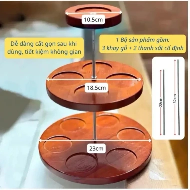 Tháp Nhựa Giả Gỗ 3 Tầng Bày Bia Nước Ngọt Sang Trọng Trang Trí Ban Thờ Gia Tiên Bền Bỉ