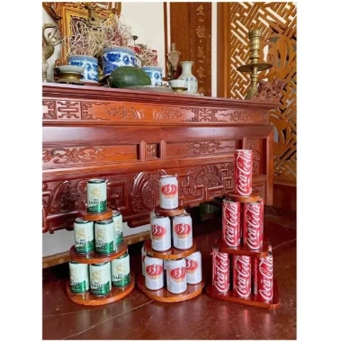 Tháp Nhựa Giả Gỗ 3 Tầng Bày Bia Nước Ngọt Sang Trọng Trang Trí Ban Thờ Gia Tiên Bền Bỉ 7