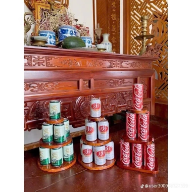 Tháp nước 3 tầng giả vân gỗ cho bia, nước ngọt Giá chỉ 85k thiết kế sang trọng