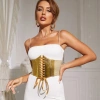 Thắt lưng AHYS rộng cổ điển da PU màu vàng Corset đàn hồi cho nữ, giá 132.000 VND 4