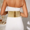 Thắt lưng AHYS rộng cổ điển da PU màu vàng Corset đàn hồi cho nữ, giá 132.000 VND 6