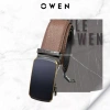 Thắt lưng da bò nam OWEN da thật mặt hợp kim đúc nguyên khối, khóa trượt tự động 3