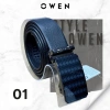 Thắt lưng da bò nam OWEN da thật mặt hợp kim đúc nguyên khối, khóa trượt tự động 5