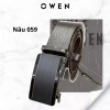 Thắt lưng da bò nam OWEN da thật mặt hợp kim đúc nguyên khối, khóa trượt tự động 7