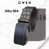 Thắt lưng da bò nam OWEN da thật mặt hợp kim đúc nguyên khối, khóa trượt tự động 8