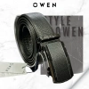 Thắt lưng da bò nam OWEN da thật mặt hợp kim đúc nguyên khối, khóa trượt tự động 10
