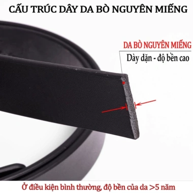 Thắt Lưng Da Bò Sần Nguyên Miếng Khoá Đúc Tự Động - Lịch Lãm, Giá ưu đãi 288k 9