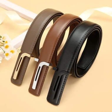 Thắt lưng da bò thật nam nữ 2.8cm thời trang sang trọng công sở giá 127k