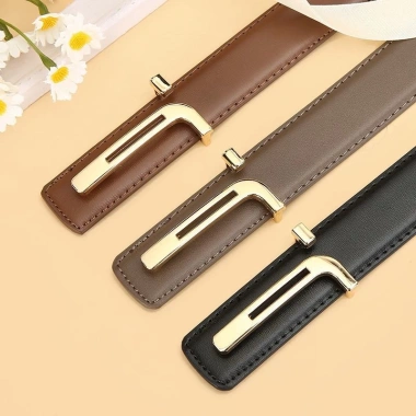 Thắt lưng da bò thật nam nữ 2.8cm thời trang sang trọng công sở giá 127k