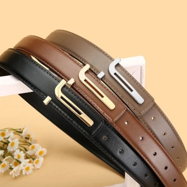Thắt lưng da bò thật nam nữ 2.8cm thời trang sang trọng công sở giá 127k