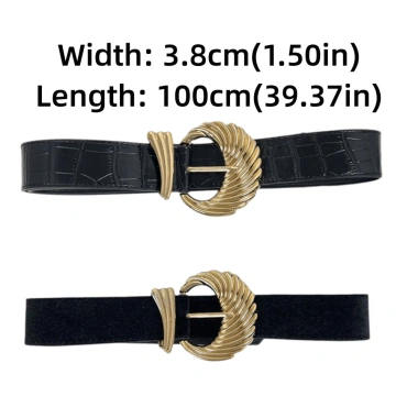 Thắt lưng da lộn HYCEO sang trọng, khóa chốt vàng vintage retro đa năng cho jean 2