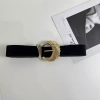 Thắt lưng da lộn HYCEO sang trọng, khóa chốt vàng vintage retro đa năng cho jean 3