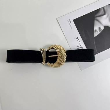 Thắt lưng da lộn HYCEO sang trọng, khóa chốt vàng vintage retro đa năng cho jean 3