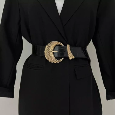 Thắt lưng da lộn HYCEO sang trọng, khóa chốt vàng vintage retro đa năng cho jean 5