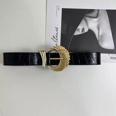 Thắt lưng da lộn HYCEO sang trọng, khóa chốt vàng vintage retro đa năng cho jean 7