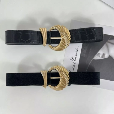 Thắt lưng da lộn HYCEO sang trọng, khóa chốt vàng vintage retro đa năng cho jean 8