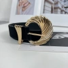 Thắt lưng da lộn HYCEO sang trọng, khóa chốt vàng vintage retro đa năng cho jean 10