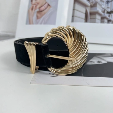 Thắt lưng da lộn HYCEO sang trọng, khóa chốt vàng vintage retro đa năng cho jean 10