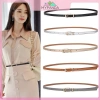 Thắt lưng da mỏng trắng xám MYPANDA nữ, khóa chốt điều chỉnh, hợp quần jean mùa hè 3