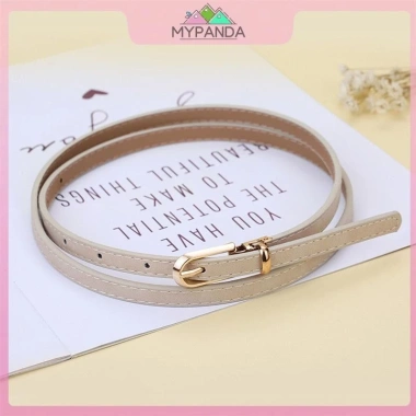 Thắt lưng da mỏng trắng xám MYPANDA nữ, khóa chốt điều chỉnh, hợp quần jean mùa hè 8