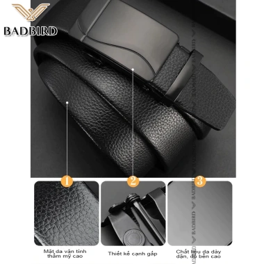 Thắt Lưng Da Nam Khóa Tự Động BADBIRD – Da PU Cao Cấp, Việt Nam, 109.999₫