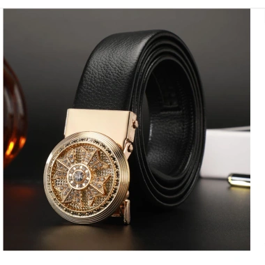 Thắt lưng da nam khóa tự động xoay hợp kim cao cấp - style Hàn Quốc, giảm 20%