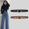 Thắt lưng da nữ thời trang kim loại khóa xu hướng - Độc đáo, chất lượng cao, giá 35.750
