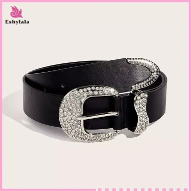 Thắt lưng da PU Eshylala phong cách Y2K kim cương giả - Hoàn hảo cho jeans