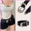 Thắt lưng da PU Eshylala phong cách Y2K kim cương giả - Hoàn hảo cho jeans 5