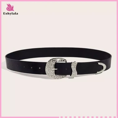 Thắt lưng da PU Eshylala phong cách Y2K kim cương giả - Hoàn hảo cho jeans
