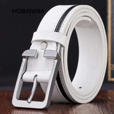 Thắt lưng da thật MOBANINA nam, khóa chốt hợp kim đa năng, thiết kế sang trọng thời trang