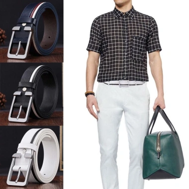 Thắt lưng da thật MOBANINA nam, khóa chốt hợp kim đa năng, thiết kế sang trọng thời trang