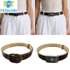 Thắt lưng giả da nâu mềm, buckle edgy độc đáo, điều chỉnh được - unisex thời trang