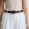 Thắt lưng giả da nâu mềm, buckle edgy độc đáo, điều chỉnh được - unisex thời trang 3