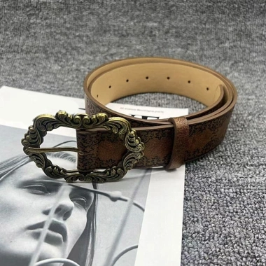 Thắt lưng giả da nâu mềm, buckle edgy độc đáo, điều chỉnh được - unisex thời trang 9