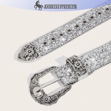 Thắt lưng kim cương giả Gothic nữ - Da PU phong cách Tây Y2K, giảm giá 20%