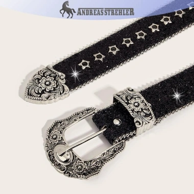 Thắt lưng kim cương giả Gothic nữ - Da PU phong cách Tây Y2K, giảm giá 20%