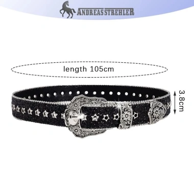 Thắt lưng kim cương giả Gothic nữ - Da PU phong cách Tây Y2K, giảm giá 20%
