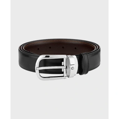 Thắt lưng MB Horseshoe Buckle 30mm Da bê 2 mặt, khóa mạ vàng sang trọng, giá ưu đãi 4,535,000 VND