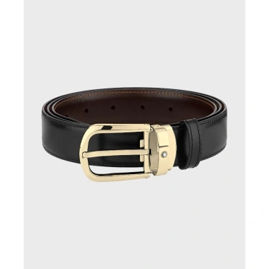 Thắt lưng MB Horseshoe Buckle 30mm Da bê 2 mặt, khóa mạ vàng sang trọng, giá ưu đãi 4,535,000 VND