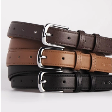 Thắt lưng nam bản nhỏ 2.3cm Liena Belt da Microfiber khóa kim Andras cao cấp 3