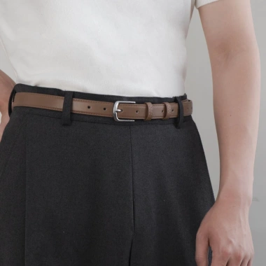 Thắt lưng nam bản nhỏ 2.3cm Liena Belt da Microfiber khóa kim Andras cao cấp 6