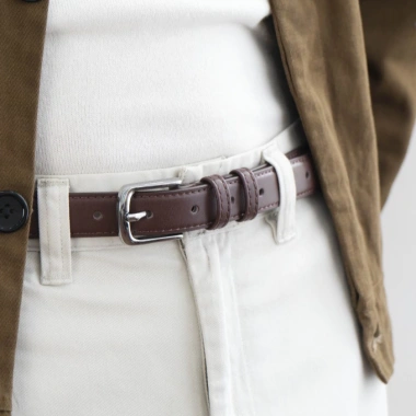 Thắt lưng nam bản nhỏ 2.3cm Liena Belt da Microfiber khóa kim Andras cao cấp 8