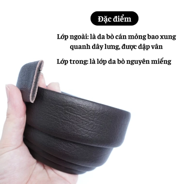 Thắt lưng nam cao cấp da bò thật, khóa gạt B14 - Sang trọng, bền bỉ, giá 380.000₫