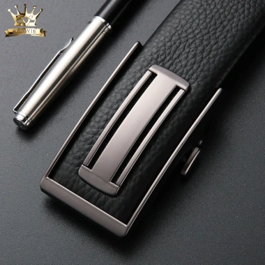 Thắt Lưng Nam Da Bò 100% Cao Cấp CROVIE Fullbox - Khóa Tự Động Giá Ưu Đãi 600k