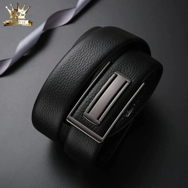 Thắt Lưng Nam Da Bò 100% Cao Cấp CROVIE Fullbox - Khóa Tự Động Giá Ưu Đãi 600k