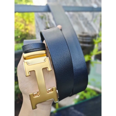 Thắt Lưng Nam Da Bò 100% Kiểu Chữ H Vàng - Bạc, Khóa Rút Chống Trượt - 350k
