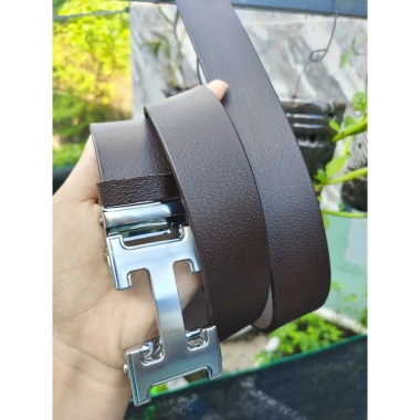 Thắt Lưng Nam Da Bò 100% Kiểu Chữ H Vàng - Bạc, Khóa Rút Chống Trượt - 350k